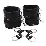 A timeless bondage classic. Four adjustable cuffs clip around a heavy-duty metal o-ring. Comfortable cuffs adjust for easy on and easy off with Velcro® closures.