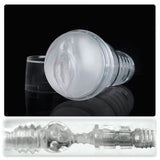 The Fleshlight Ice offers all the same super-soft pleasures of the original Fleshlight, but with a clear sleeve color and case for enhanced visual stimulation.