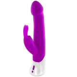 The Happy Rabbit Realistic Rechargeable Rabbit Vibrator boasts 3 speeds and 2 patterns of vibration from 3 whisper-quiet motors to deliver a smooth, sleek and incredibly satisfying experience.