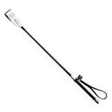 Enliven your bedroom bondage play with sensual strokes and punishing spanks from this slender riding crop whip.